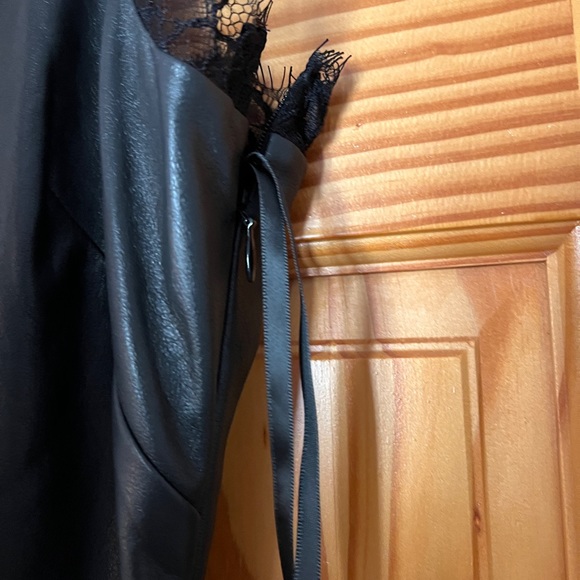 Bcbg max azria faux leather and lace midi dress with tags MSRP $398 - Picture 4 of 6